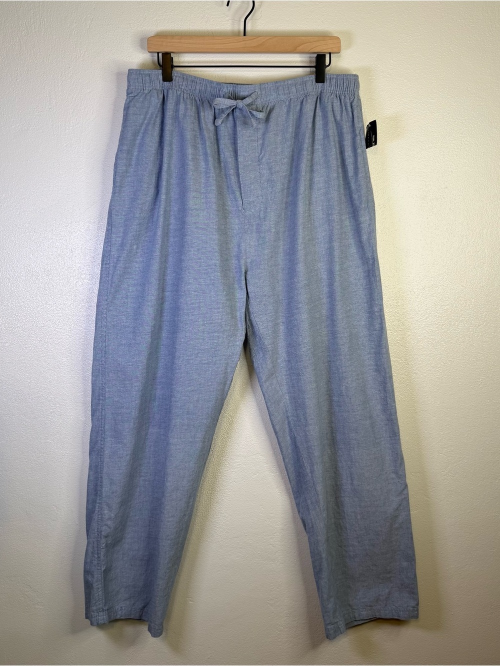 Bailey's Point Blue 100% Cotton Relaxed Drawstring Trousers Women's Size Large